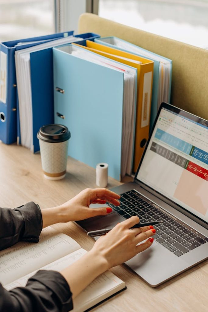 A Person Using a Laptop